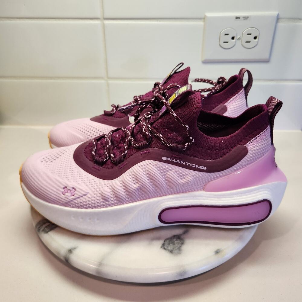 Under Armour Phantom Running Shoes men'S 9 Pink Burgundy Athletic Sneakers